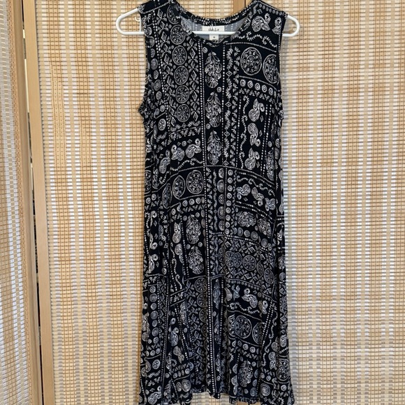 Style & Co. Womens M Sleeveless Geometric Flowy Dress Boho Whimsigoth Lagenlook - Picture 1 of 7